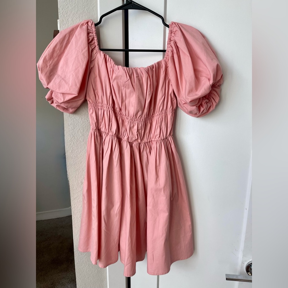 Abercrombie & Fitch Emerson Poplin Puff Sleeve Mini Dress